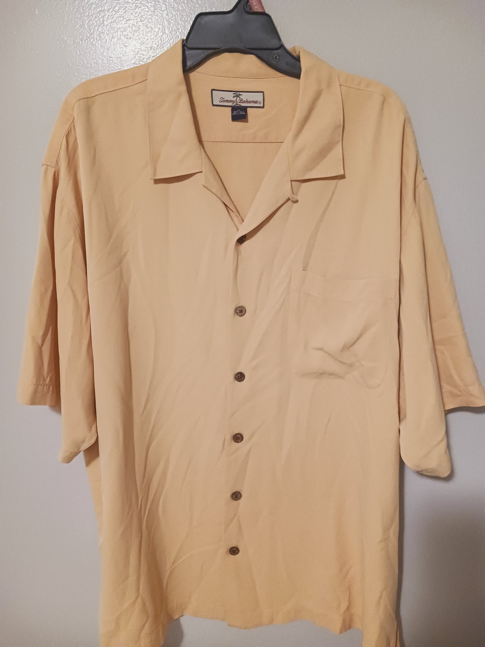 Tommy Bahama Peach Short Sleeve Silk Camp Shirt